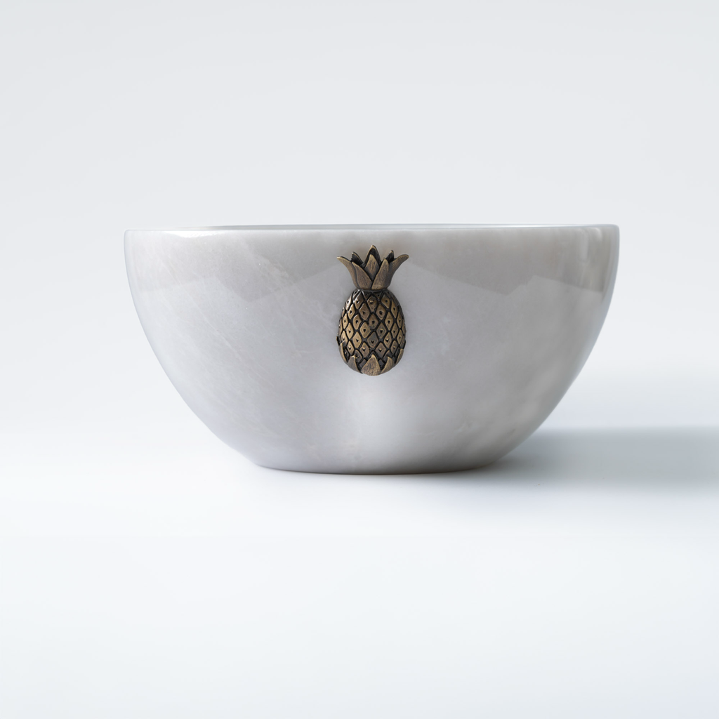 Ananas Detaylı Mermer Kase