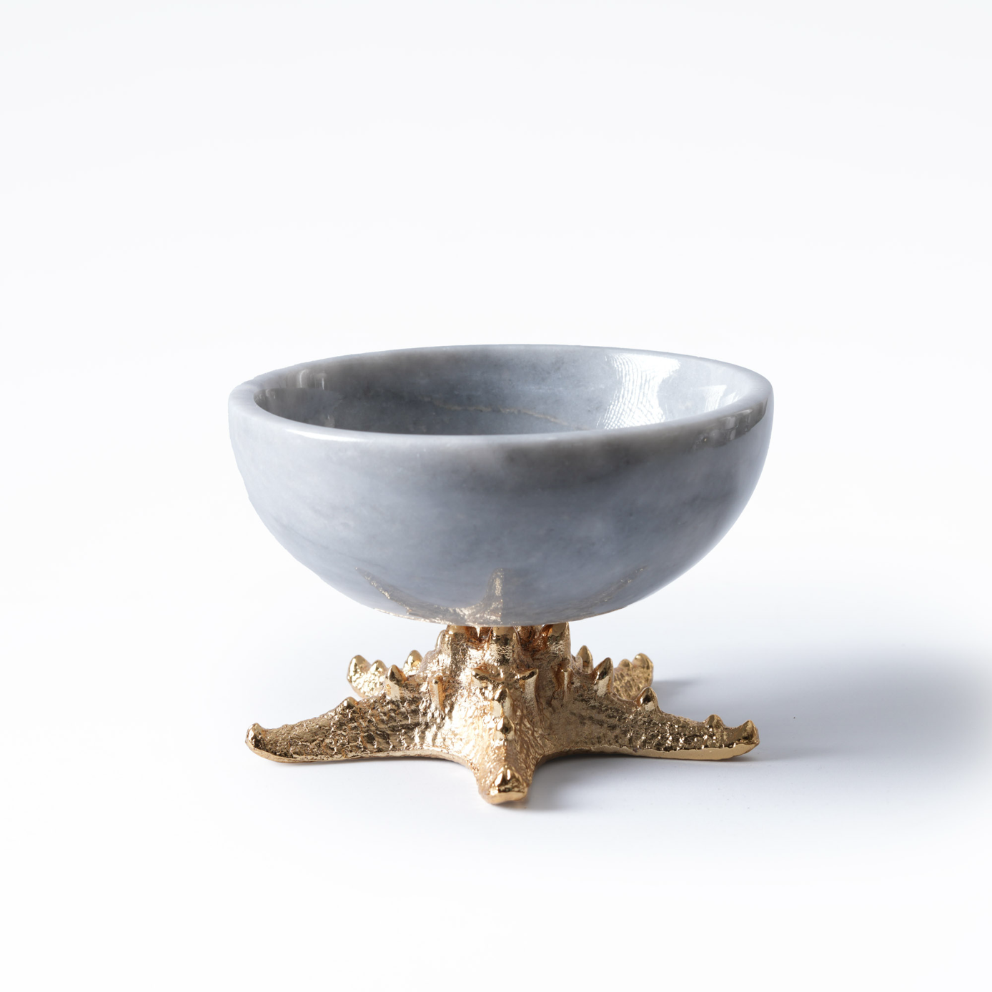 Altın Deniz Yıldızı Ayaklı Küçük Mermer Kase