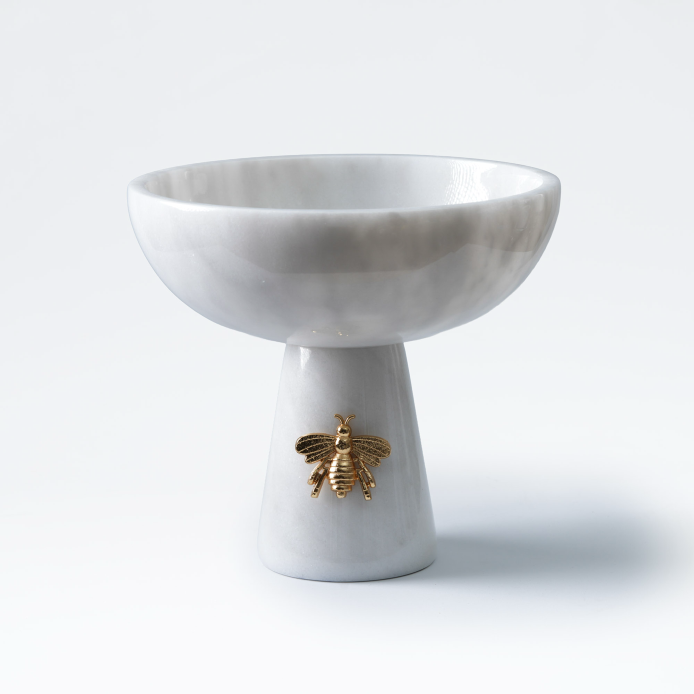 Arı Detaylı Ayaklı Mermer Kase