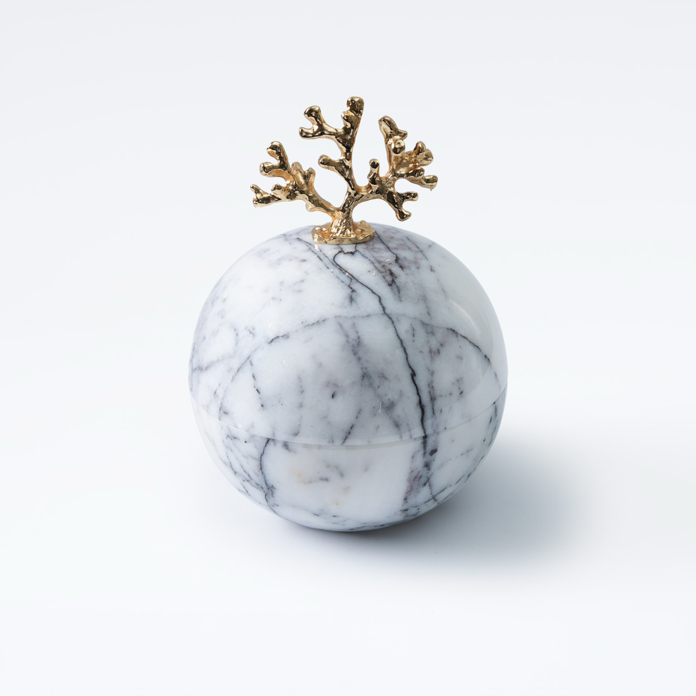 Altın Mercan Kapaklı Mermer Bonboniyer