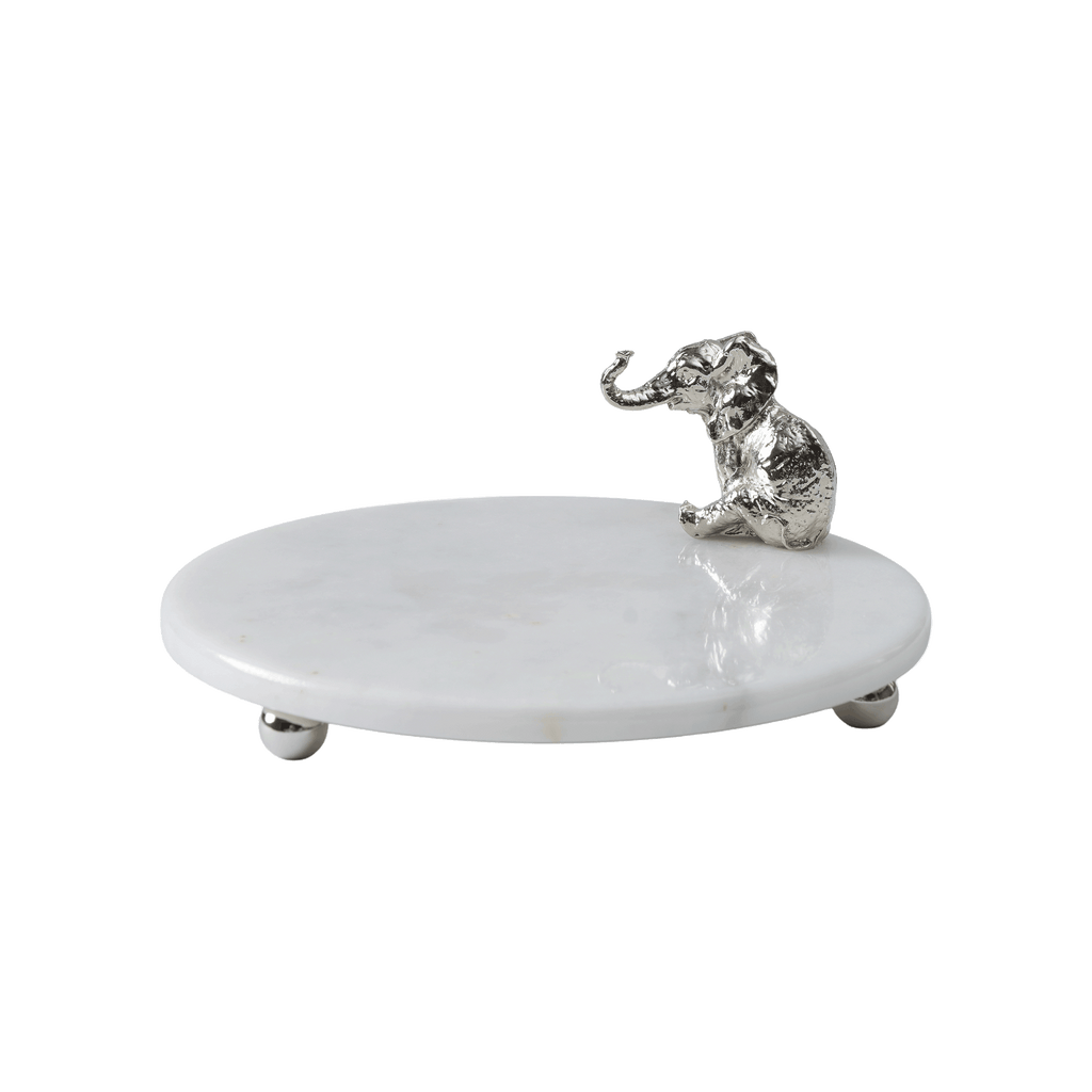 Fil Objeli Beyaz Tepsi