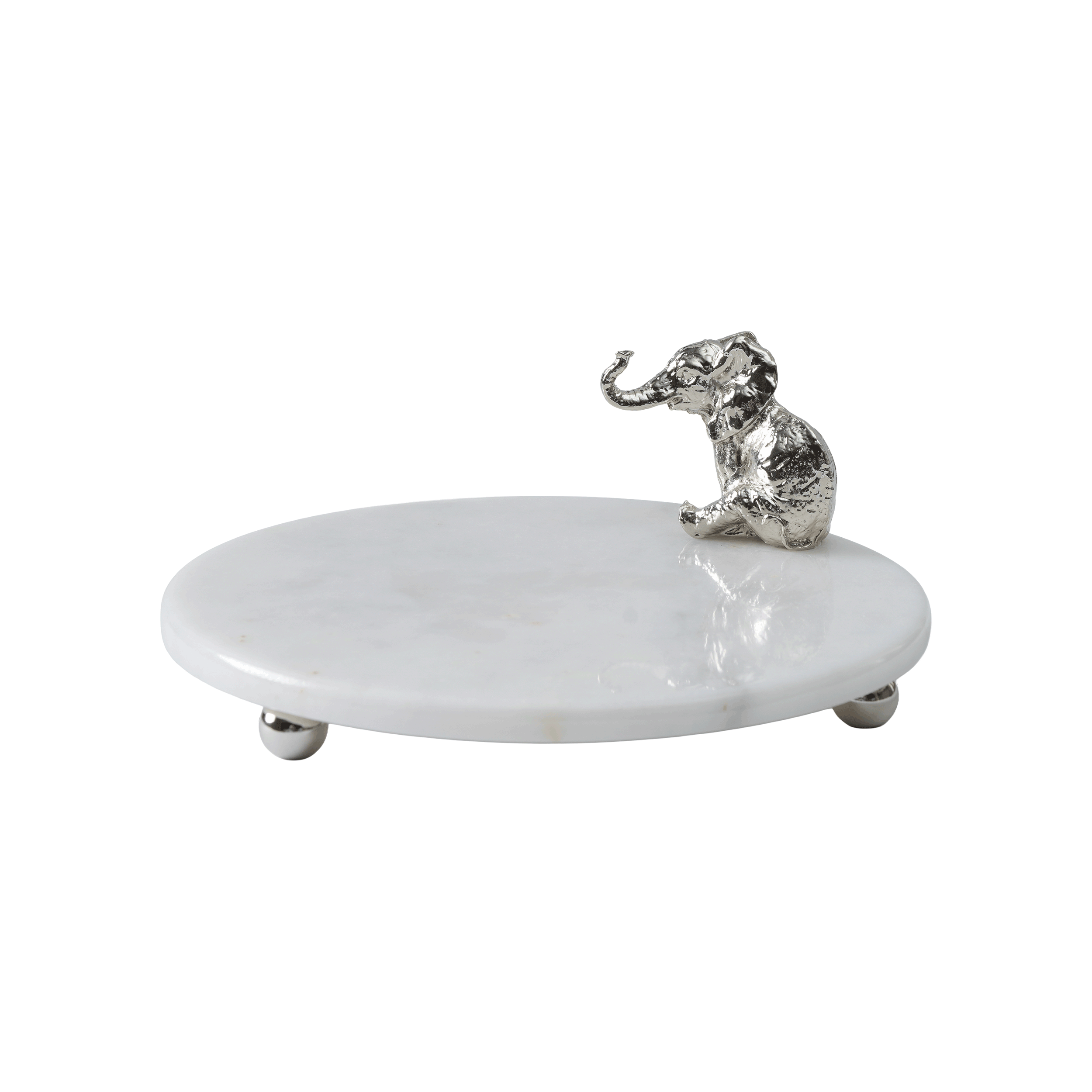 Fil Objeli Beyaz Tepsi